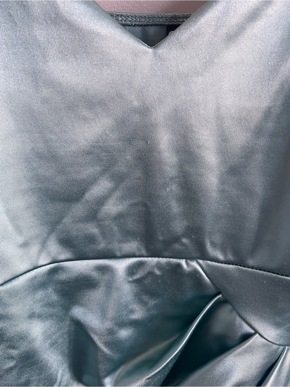 Windsor Satin Mini Dress in Aqua - Picture 6 of 8